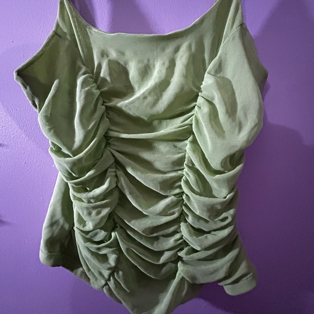 Green Ruched Women's Top